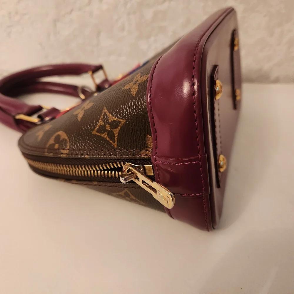 Louis Vuitton Monogram Canvas Bag - Brown and Purple Alma BB - Picture 6 of 12
